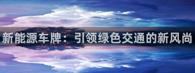 摩根娱乐宝机构代码:新能源车牌:引领绿色交通的新风尚